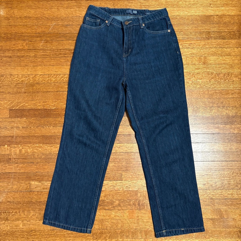 AND Dark Blue High‎ Rise Straight Leg Jeans Women's Size 32